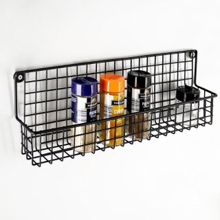Półka na Przyprawy Metalowa Wisząca Loft Czarna Solidna ORION 9,5x6,5x14 cm
