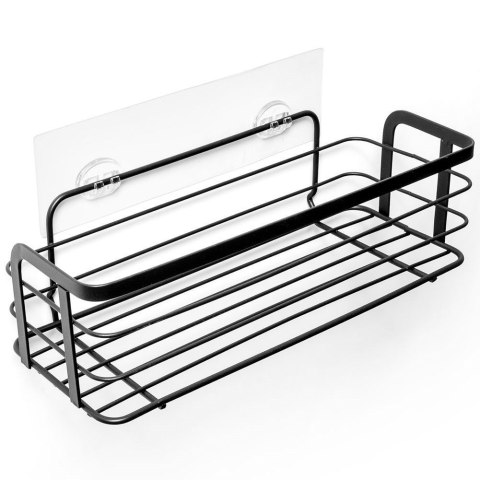 Półka pod Prysznic Metalowa Łazienkowa Czarna Przyklejana VILDE 31x12x9,5cm