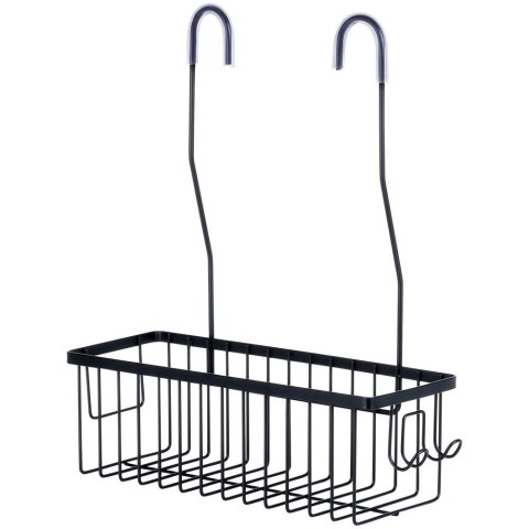 Półka pod Prysznic Zawieszana Metalowa Czarna Solidna VILDE 33,5x12,5x38 cm
