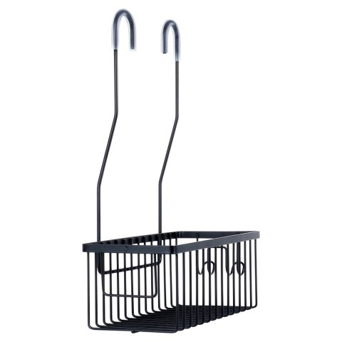 Półka pod Prysznic Zawieszana Metalowa Czarna Solidna VILDE 33,5x12,5x38 cm
