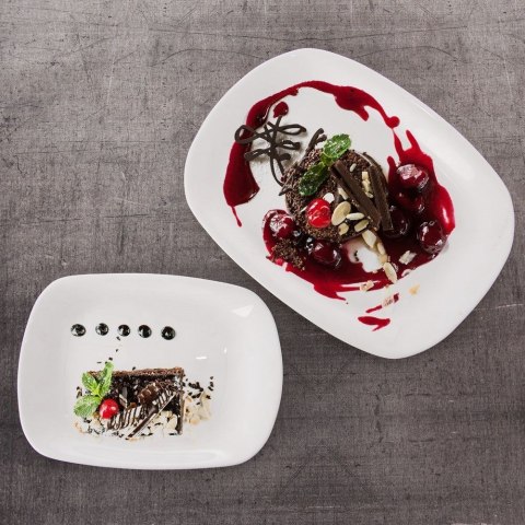 Półmisek Szklany Biały Prostokątny Talerz Serwowania 28 x 21 cm ORION