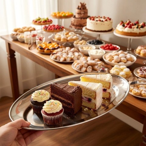 Półmisek stalowy owalny 29x18 cm