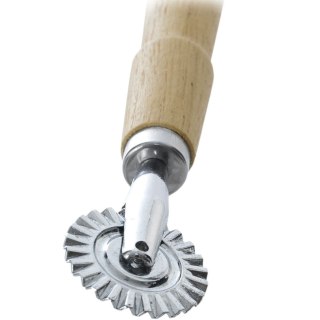 Radełko do Ciasta Makaronu Stalowe Ząbkowane Drewniana Rączka ORION