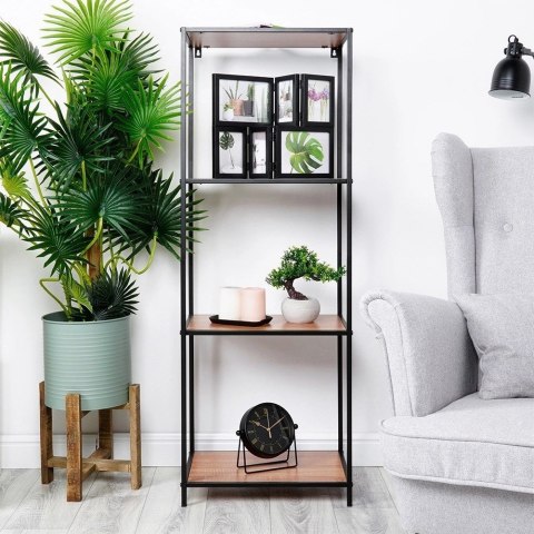 Regał Metalowy Wolnostojący Dekoracyjny Czarny ORION 46x30x130 cm