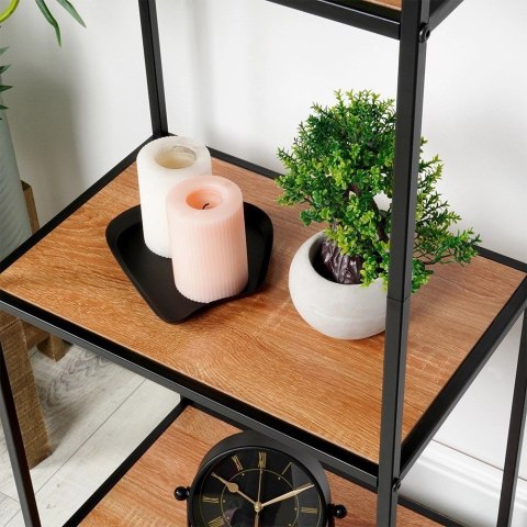 Regał Metalowy Wolnostojący Dekoracyjny Czarny ORION 46x30x130 cm