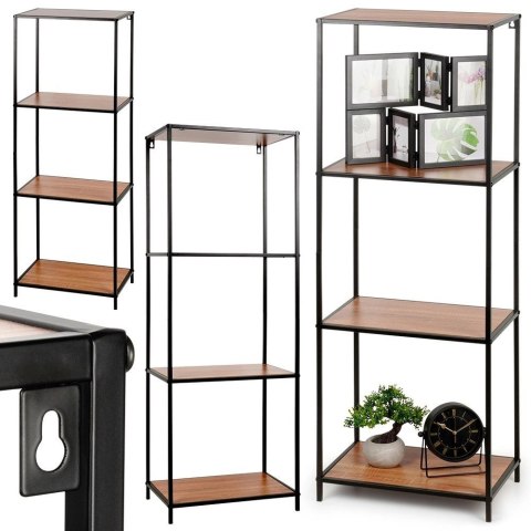 Regał Metalowy Wolnostojący Dekoracyjny Czarny ORION 46x30x130 cm