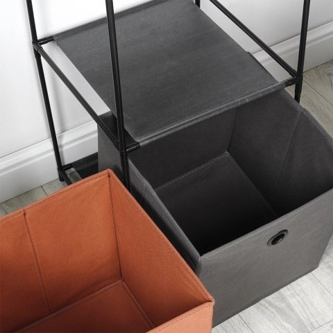 Regał Metalowy z 3 Pojemnikami Czarny Szuflady 345 x 345 x 100 cm