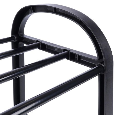 Regał na Buty 4-Piętrowy Poziomowy Metalowy na 8-12 Par Butów ORION Czarny