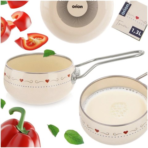 Rondel Emaliowany TONCA Retro Kremowy 1,1 L ORION 15 cm Indukcja