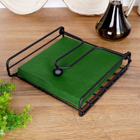 Serwetnik Metalowy Czarny z Dociskaczem 19 x 19,5 cm do Stolu VILDE