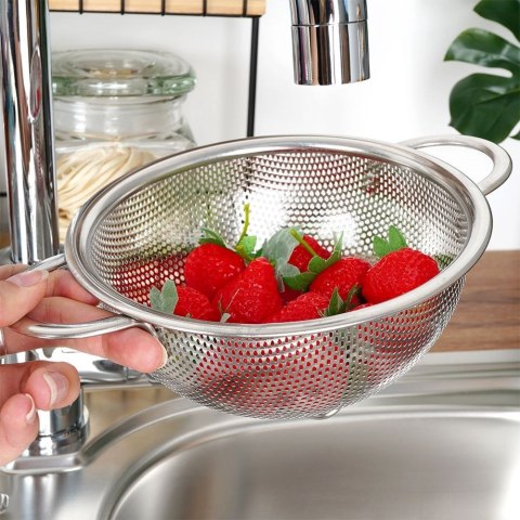 Sitko Cedzak Kuchenny Miska do Owoców Warzyw Makaronu Stalowy ORION 16,5 cm