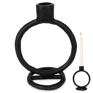 Świecznik Aluminiowy Czarny Stojak na Świeczkę HOME STYLING COLLECTION 15cm