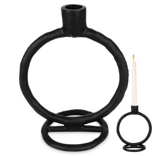 Świecznik Dekoracyjny Ozdobny Aluminiowy Czarny ORION 19 cm