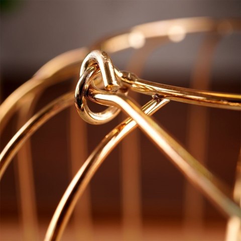 Świecznik Lampion na Świeczkę Metalowy Złoty HOME STYLING COLLECTION 21,5cm