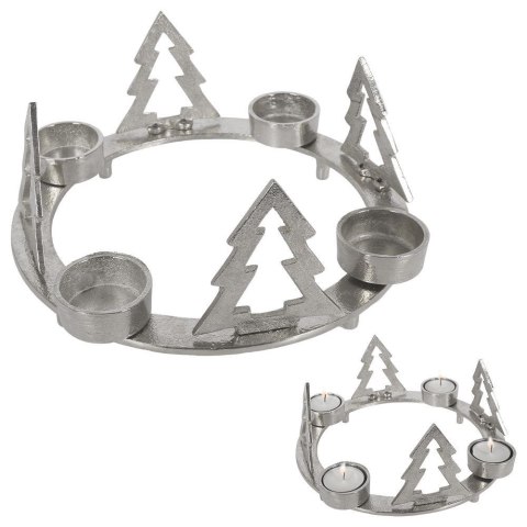 Świecznik Tealight 4 Świeczki Świąteczny Loft HOME STYLING COLLECTION 25 cm