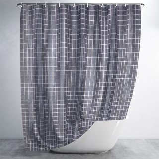 Zasłona Prysznicowa 180 x 180 cm VILDE Wodoodporna PEVA W Kratkę