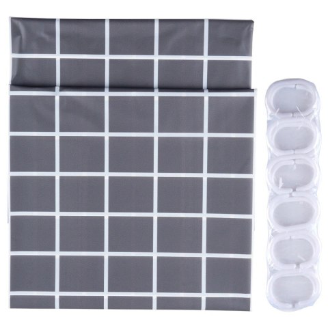 Zasłona Prysznicowa 180 x 180 cm VILDE Wodoodporna PEVA W Kratkę