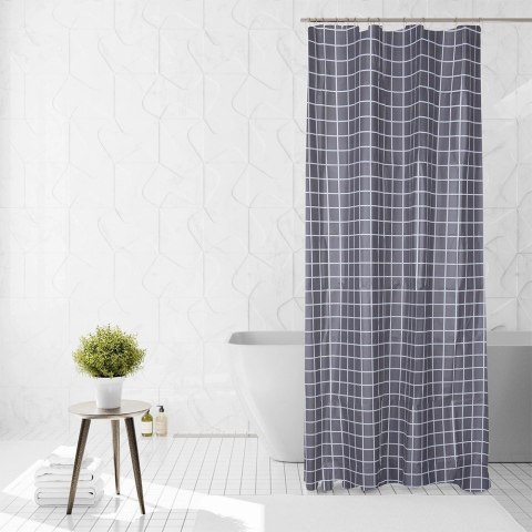 Zasłona Prysznicowa 180 x 180 cm VILDE Wodoodporna PEVA W Kratkę