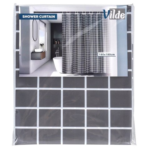 Zasłona Prysznicowa 180 x 180 cm VILDE Wodoodporna PEVA W Kratkę