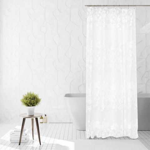 Zasłona Prysznicowa 180 x 180 cm VILDE Wodoodporna PEVA Wzór Kwiatowy