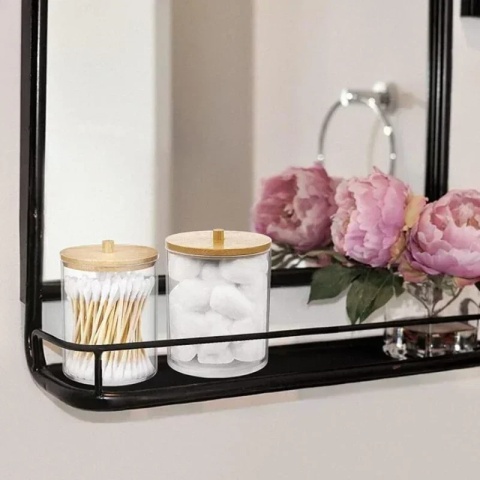 Akrylowe pudełko do przechowywania Słoik łazienkowy Organizer do makijażu Bawełniany okrągły uchwyt na waciki Dozownik