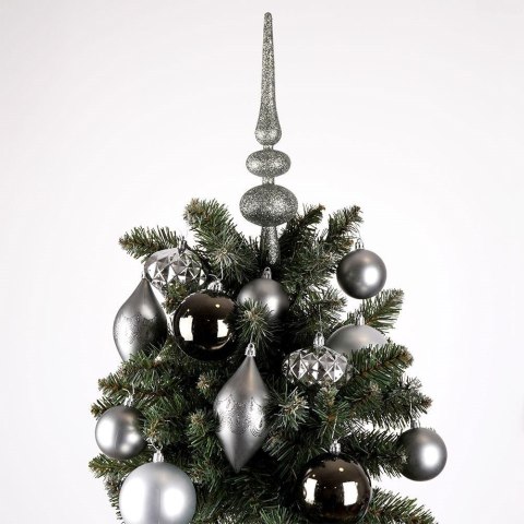 Zestaw Bombki Choinkowe Świąteczne Srebrne Nietłukące Solidne VILDE 19 szt.