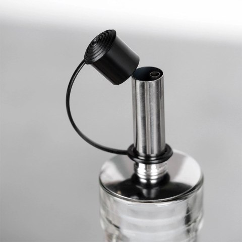 Zestaw Butelek na Oliwę i Ocet VILDE 2 x 300 ml Czarne z Dozownikami