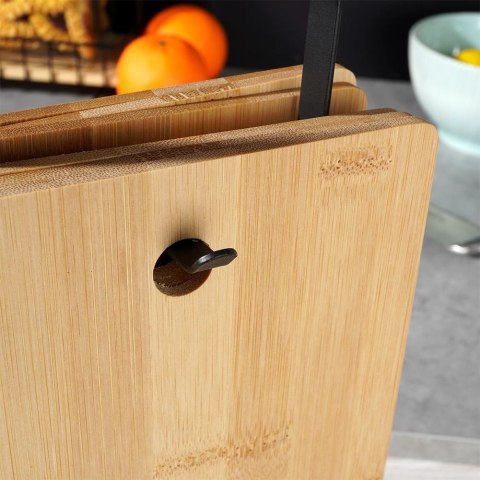 Zestaw Deski do Krojenia Stojak Bambusowe Solidne EXCELLENT HOUSEWARE 6 Szt