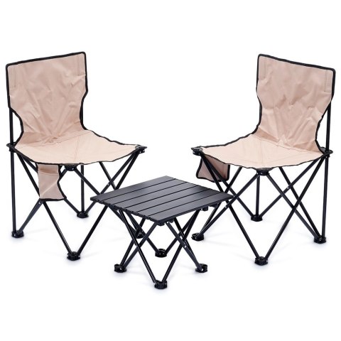 Zestaw Krzesła Turystyczne ze Stolikiem Składane Przenośne REDCLIFFS 3 el.