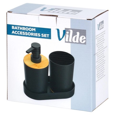 Zestaw Łazienkowy 3 el. VILDE Dozownik Kubek Podstawka Bambus
