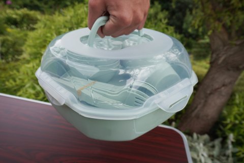 Zestaw Naczyń Przyborów Kempingowych Talerze Miski Kubki KUBISPORT 26 szt