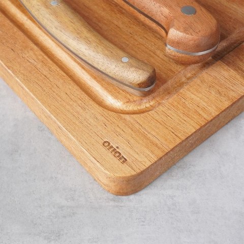 Zestaw Sztućców do Steków 15 el. ORION Deska Akacjowa Nóż Widelec