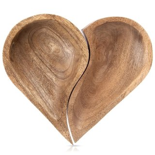 Zestaw Talerzy do Serwowania Drewno MANGO 2 szt. Serce 30,5 x 27 cm