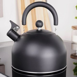 Czajnik z Gwizdkiem Stalowy Czarny Indukcja Gaz Tradycyjny VILE 3 L