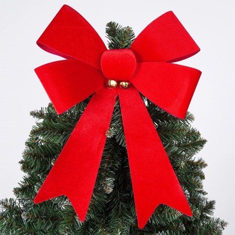 Kokarda dekoracyjna świąteczna welurowa 35x46 cm