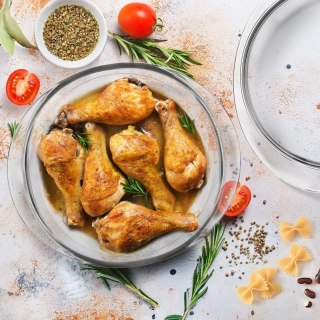 Naczynie Żaroodporne z Pokrywką do Pieczenia Szklane Małe Trwałe ORION 2,2 L