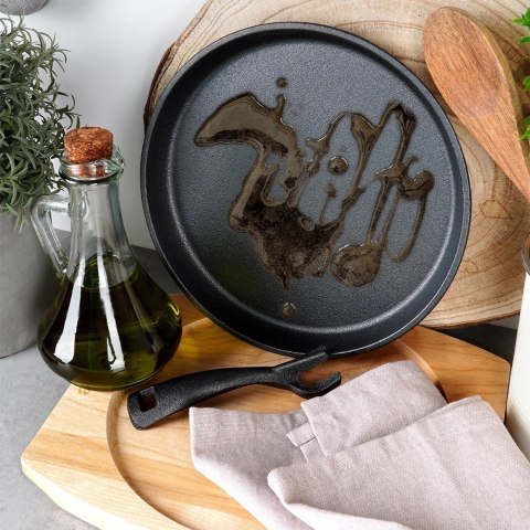 Żeliwna Patelnia do Smażenia Grillowania z Deską do Serwowania VILDE 22 cm