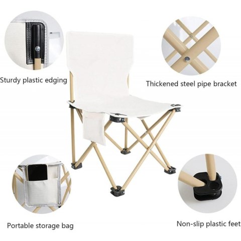 Składane krzesło turystyczne, kempingowe, wędkarskie z kieszonką KRT12K