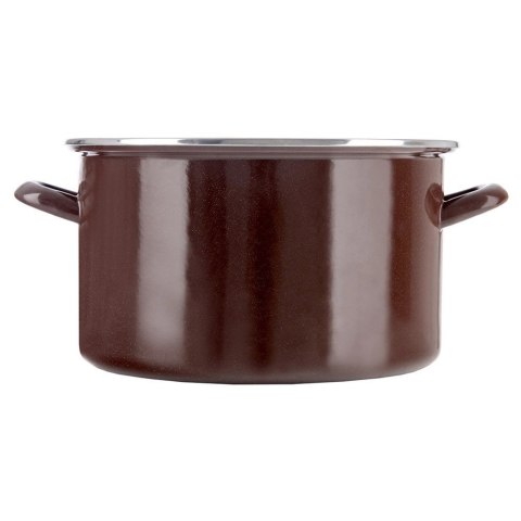 Garnek Emaliowany 10 L ORION BROWN Retro Duży 30 cm Indukcja Zmywarka