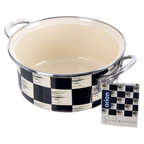 Garnek Emaliowany 2,2 L ORION SZACHOWNICA 20 cm Indukcja Zmywarka