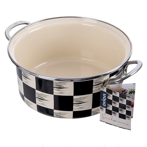 Garnek Emaliowany 3 L ORION SZACHOWNICA 22 cm Indukcja Zmywarka