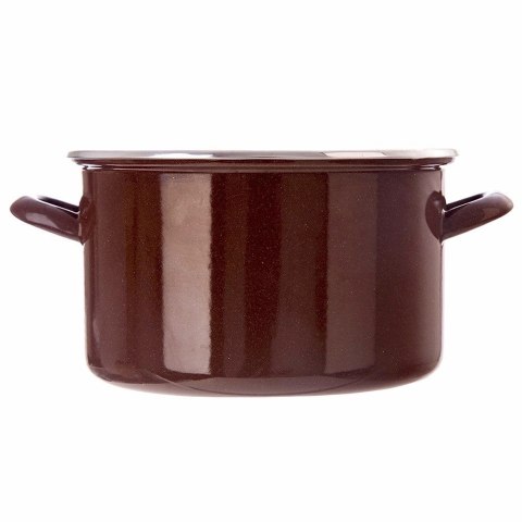 Garnek Emaliowany 4 L ORION BROWN Retro 22 cm Indukcja Zmywarka