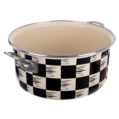 Garnek Emaliowany 5 L ORION SZACHOWNICA 26 cm Indukcja Zmywarka