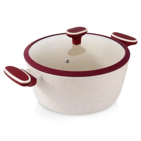 Garnek Granitowy ze Szklaną Pokrywką Gaz Indukcja NAVA 26 cm 5,2 L