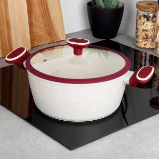 Garnek Granitowy ze Szklaną Pokrywką Gaz Indukcja NAVA 26 cm 5,2 L