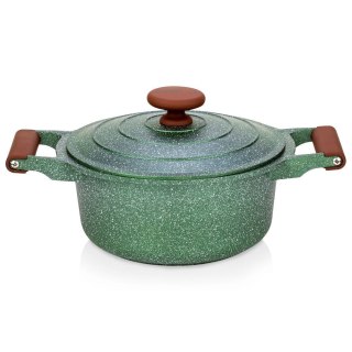 Garnek do Gotowania Indukcja z Pokrywką Uchwytami Granitowy NAVA 4,4 L