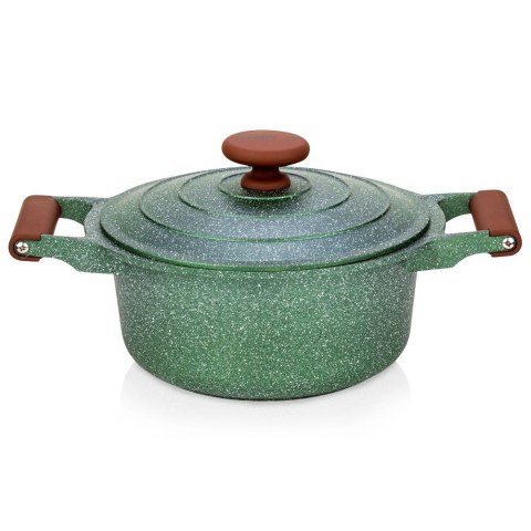 Garnek do Gotowania Indukcja z Pokrywką Uchwytami Granitowy NAVA 4,4 L