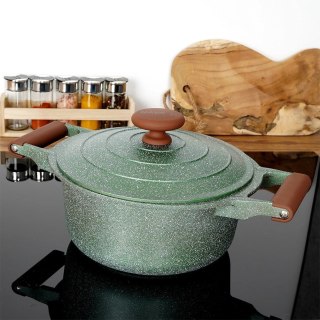 Garnek do Gotowania Indukcja z Pokrywką Uchwytami Granitowy NAVA 4,4 L