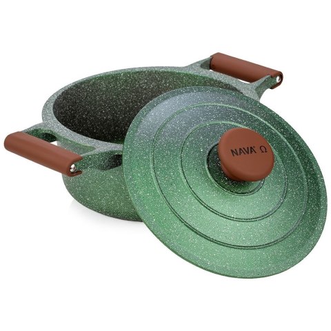 Garnek do Gotowania Indukcja z Pokrywką Uchwytami Granitowy NAVA 4,4 L