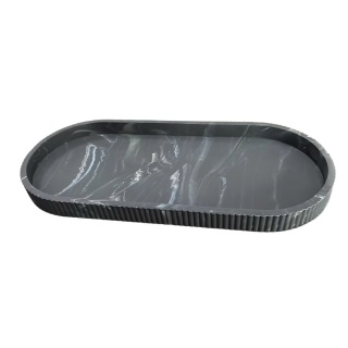 1-częściowa owalna taca do przechowywania toalet, taca na mydło na blacie, taca silikonowa na blat łazienkowy